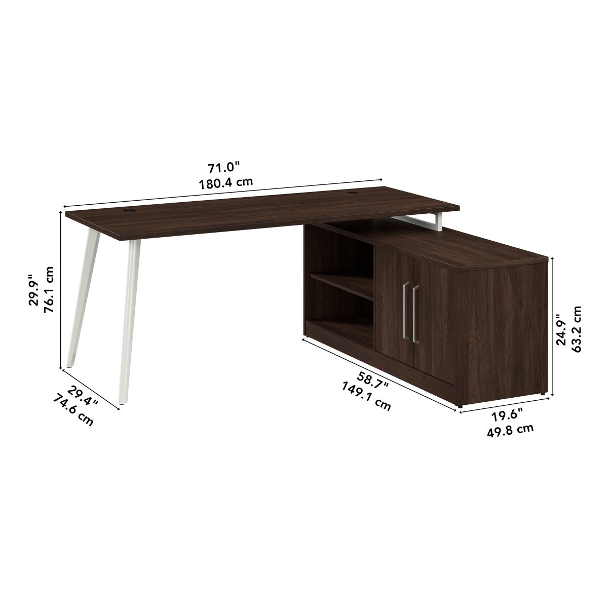 Office Pro Strive 181.34 cm (71 in.) Computer Desk with Low Storage Cabinet