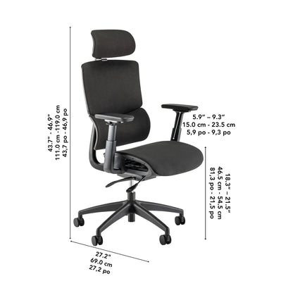 Align High Back Ergonomic Mesh Office Chair, Black