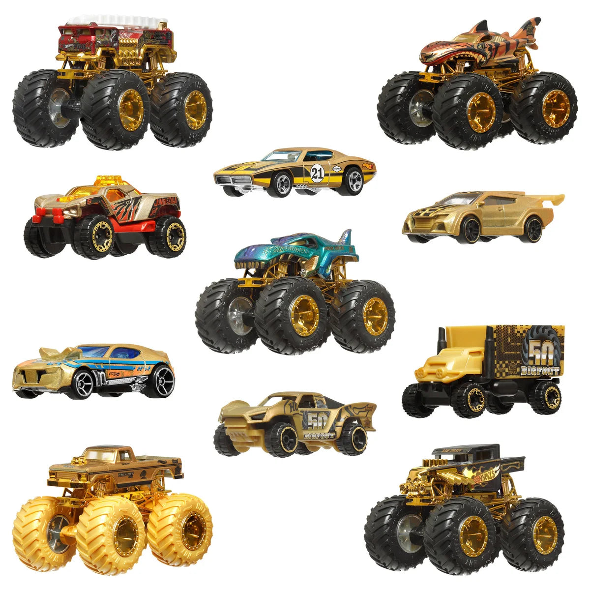 Hot Wheels Monster Truck Big Foot Trophy Champions Car & Truck Multipack