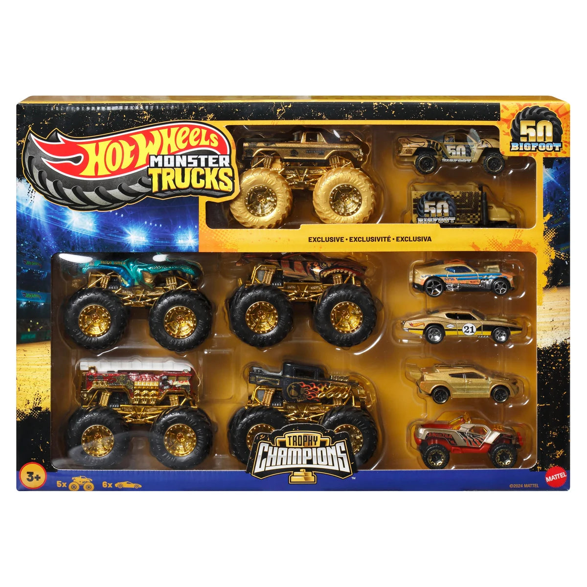 Hot Wheels Monster Truck Big Foot Trophy Champions Car & Truck Multipack
