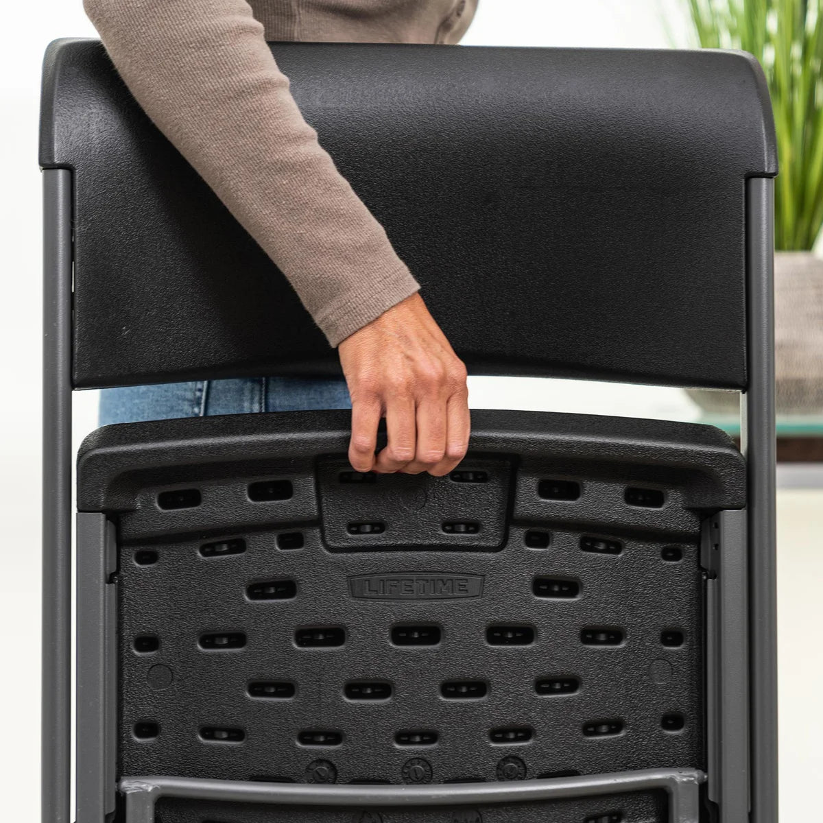 Lifetime Bypass Commercial Folding Chairs, 4-pack