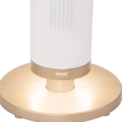 Seville Classics UltraSlimLine 96.01 cm (37.8 in.) Oscillating Tower Fan with Remote and LED Base Light