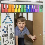 Fellowes - Bankers Box at Play Colour-Your-Own Cardboard School Bus