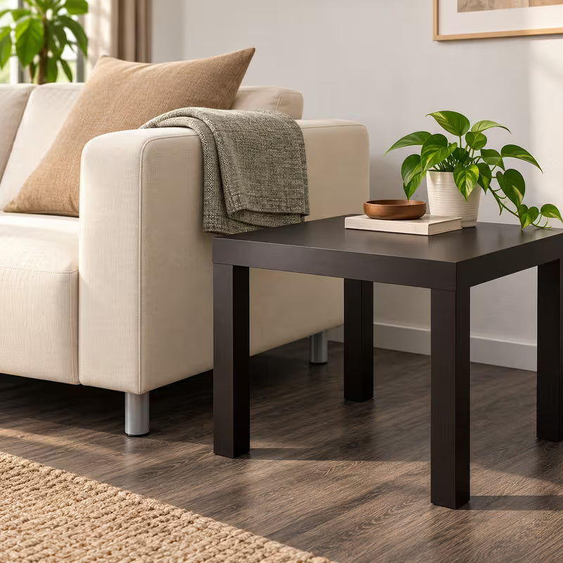 IKEA LACK Modern Square Side Tables (2-Pack), Black-Brown, 55x55 cm (21 5/8 x21 5/8 "), Lightweight Wooden-Look End Tables, Minimalist Sofa Side & Bedside Accent Tables with Easy Assembly for Living Room, Bedroom & Small Spaces