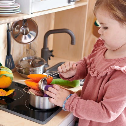 (5 Piece) IKEA DUKTIG toy cookware set, stainless steel color