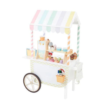 Wooden Ice Cream Cart Playset on Wheels