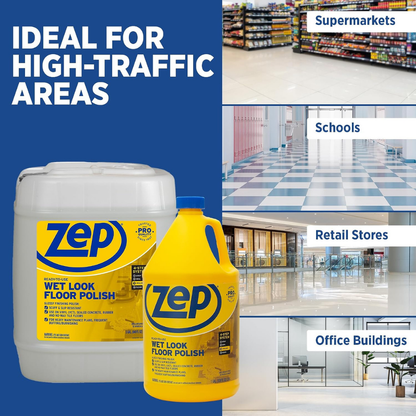 Wet Look Floor Finish – High-Gloss Protective Floor Coating for Hard Surfaces 3.78 L