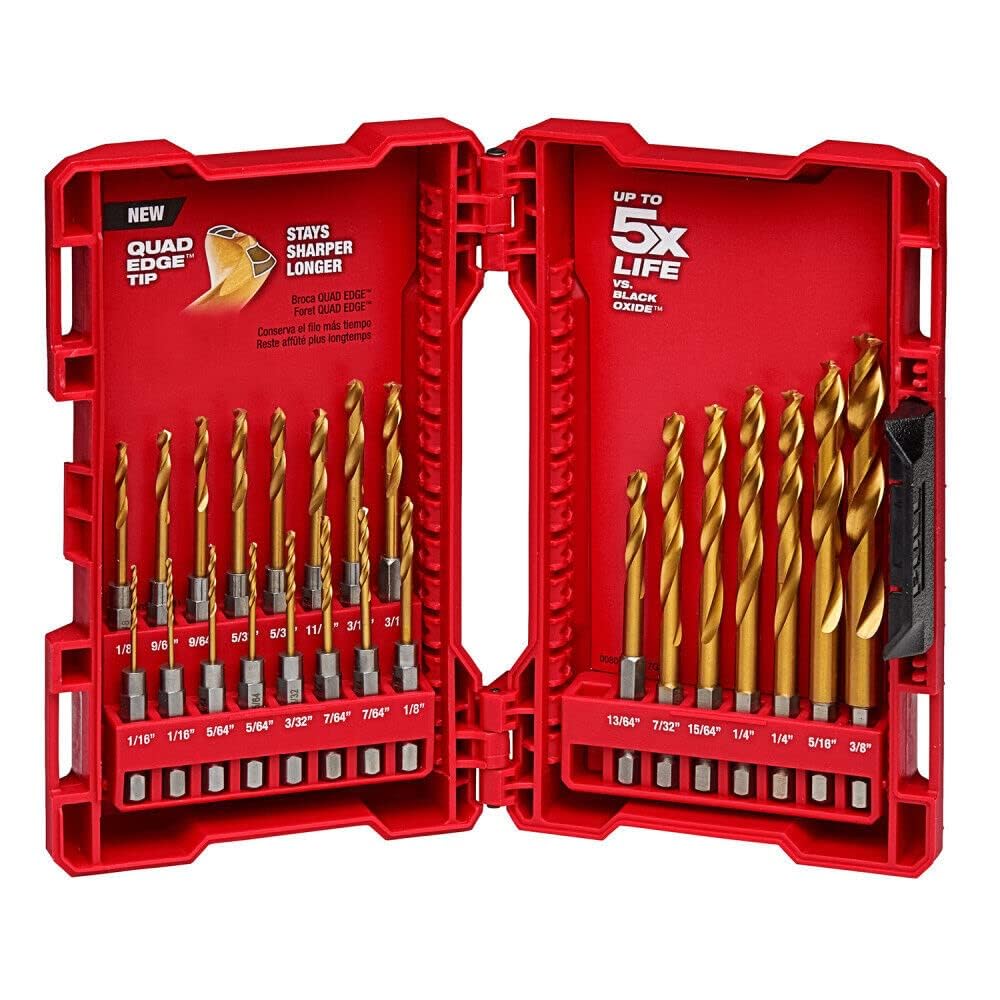 Milwaukee Shockwave Impact Duty Red titanium Drill Bit Set 23Pc
