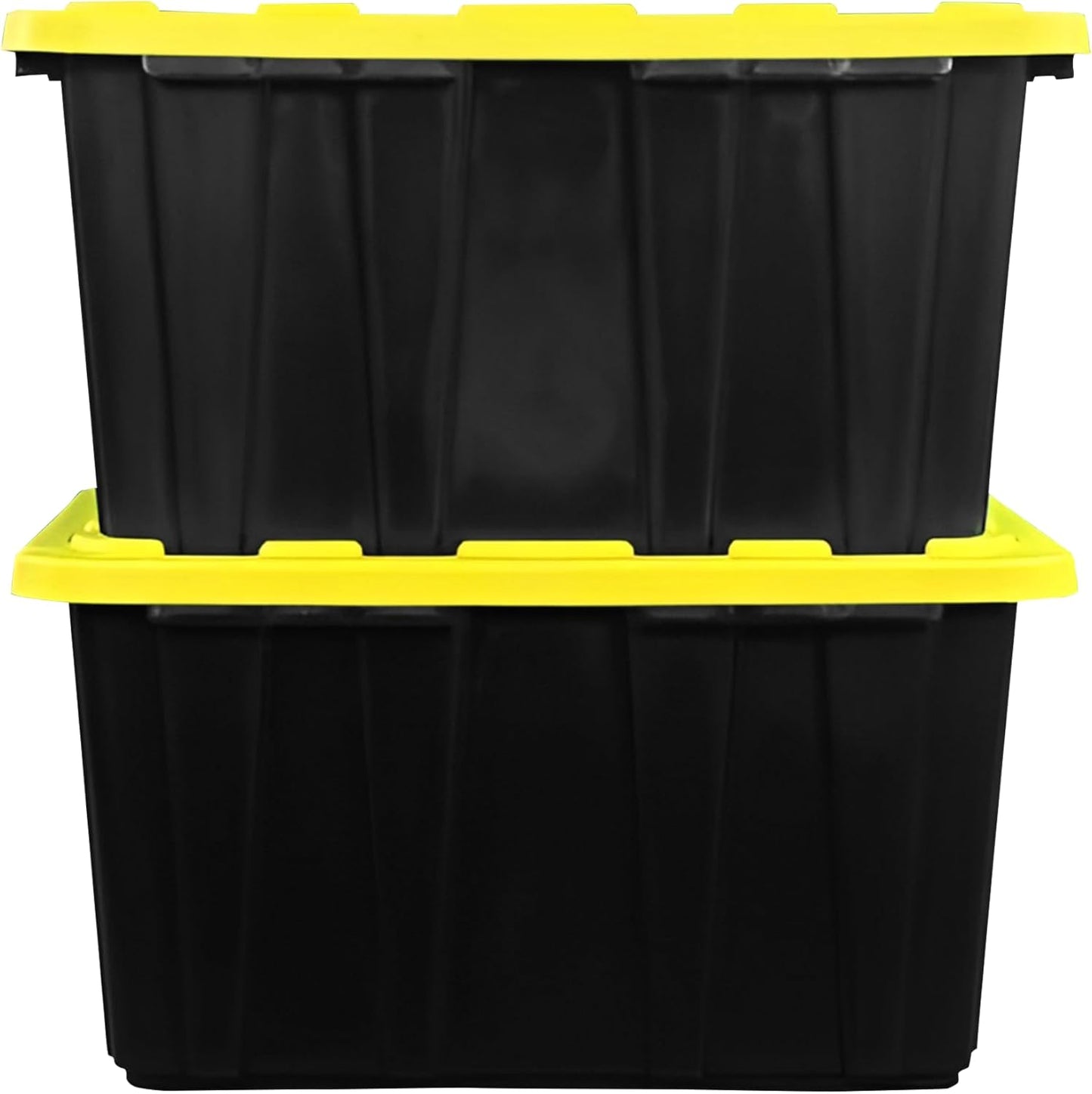 BLACK & YELLOW 27-Gallon Storage Bin with Snap-on Lid - 2 Pack