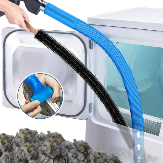 PetOde 2-Piece Dryer Vent Cleaning Kit – Flexible Lint Brush & Vacuum Attachment, Universal Fit for Most Dryers, Easy Lint Removal