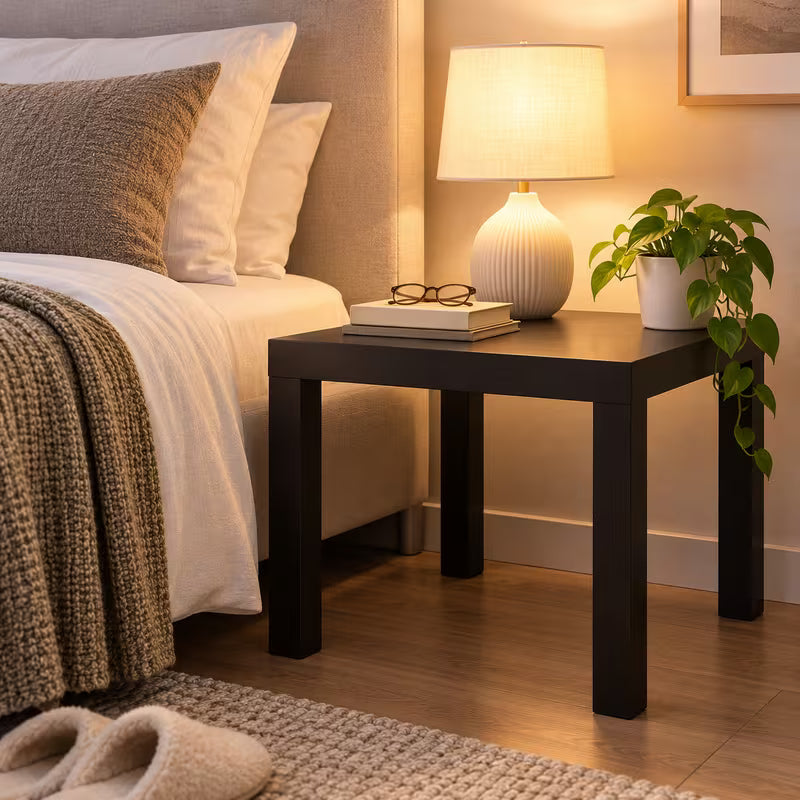 IKEA LACK Modern Square Side Tables (2-Pack), Black-Brown, 55x55 cm (21 5/8 x21 5/8 "), Lightweight Wooden-Look End Tables, Minimalist Sofa Side & Bedside Accent Tables with Easy Assembly for Living Room, Bedroom & Small Spaces