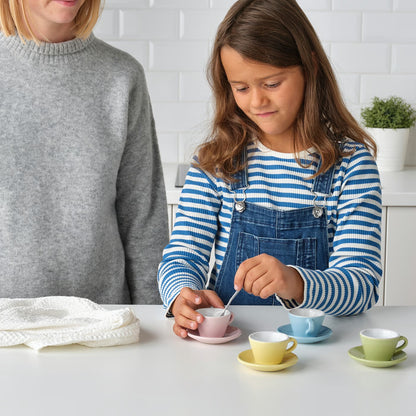 (8 Piece)IKEA DUKTIG cup/saucer playset, mixed colors