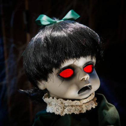 ANIMATED LED Creepy Doll on Rocking Horse