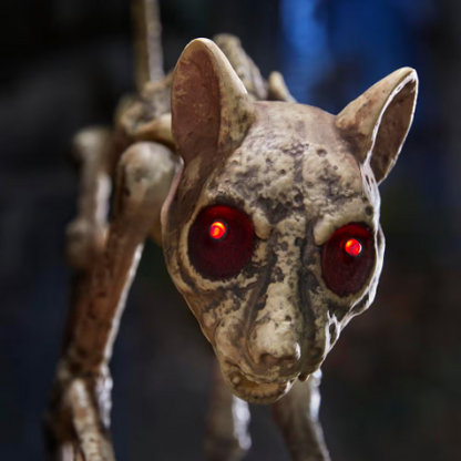 ANIMATED LED Decayed Skeleton Cat