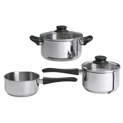 IKEA ANNONS cookware set, glass/stainless steel