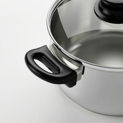 IKEA ANNONS cookware set, glass/stainless steel