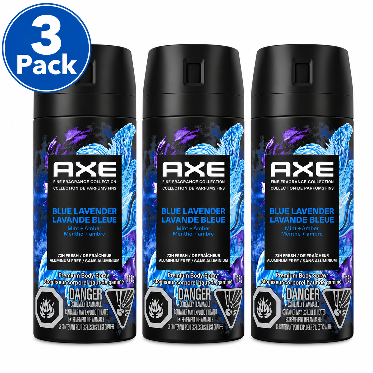 (3 Pack) AXE Body Spray, 113 g