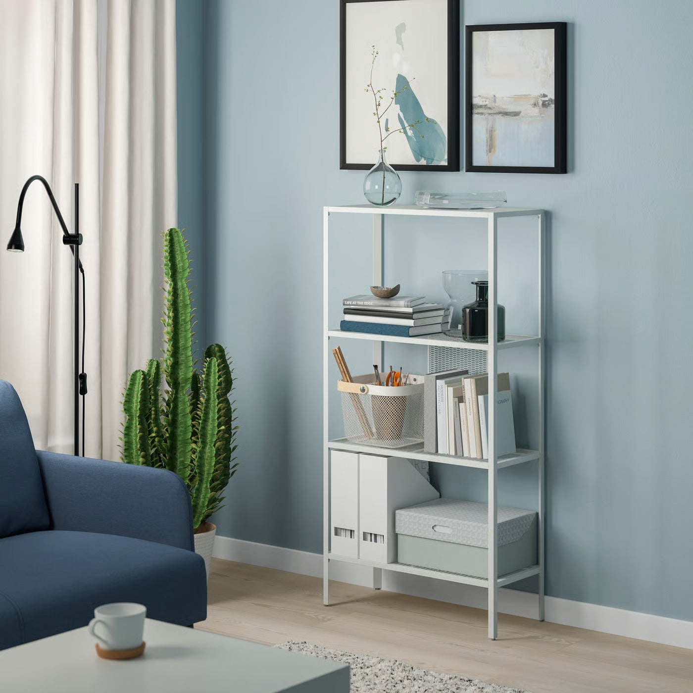 IKEA BAGGEBO Metal 4-Tier Shelf Unit,  60 x 25 x 116 cm (23 5/8 x 9 7/8 x 45 5/8 in) - White
