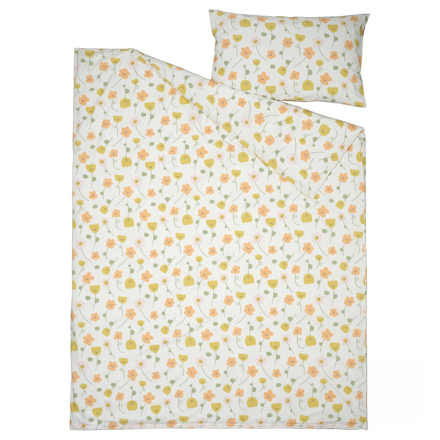 IKEA BARNDRÖM Duvet cover and pillowcase, multicolor/flower pattern, Twin