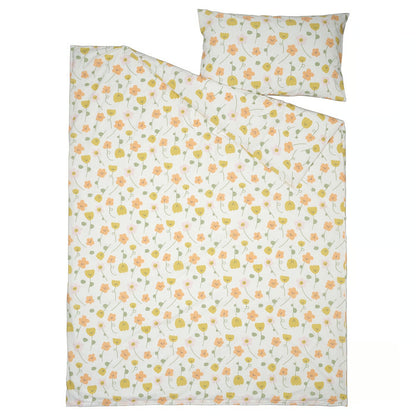 IKEA BARNDRÖM Duvet cover and pillowcase, multicolor/flower pattern, Twin