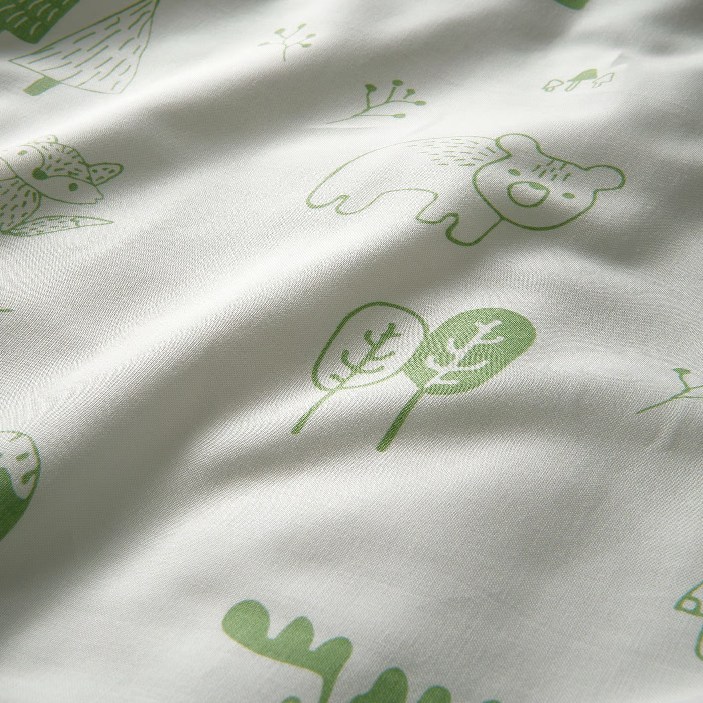 IKEA BARNDRÖM Duvet cover and pillowcase, white green/forest, Twin