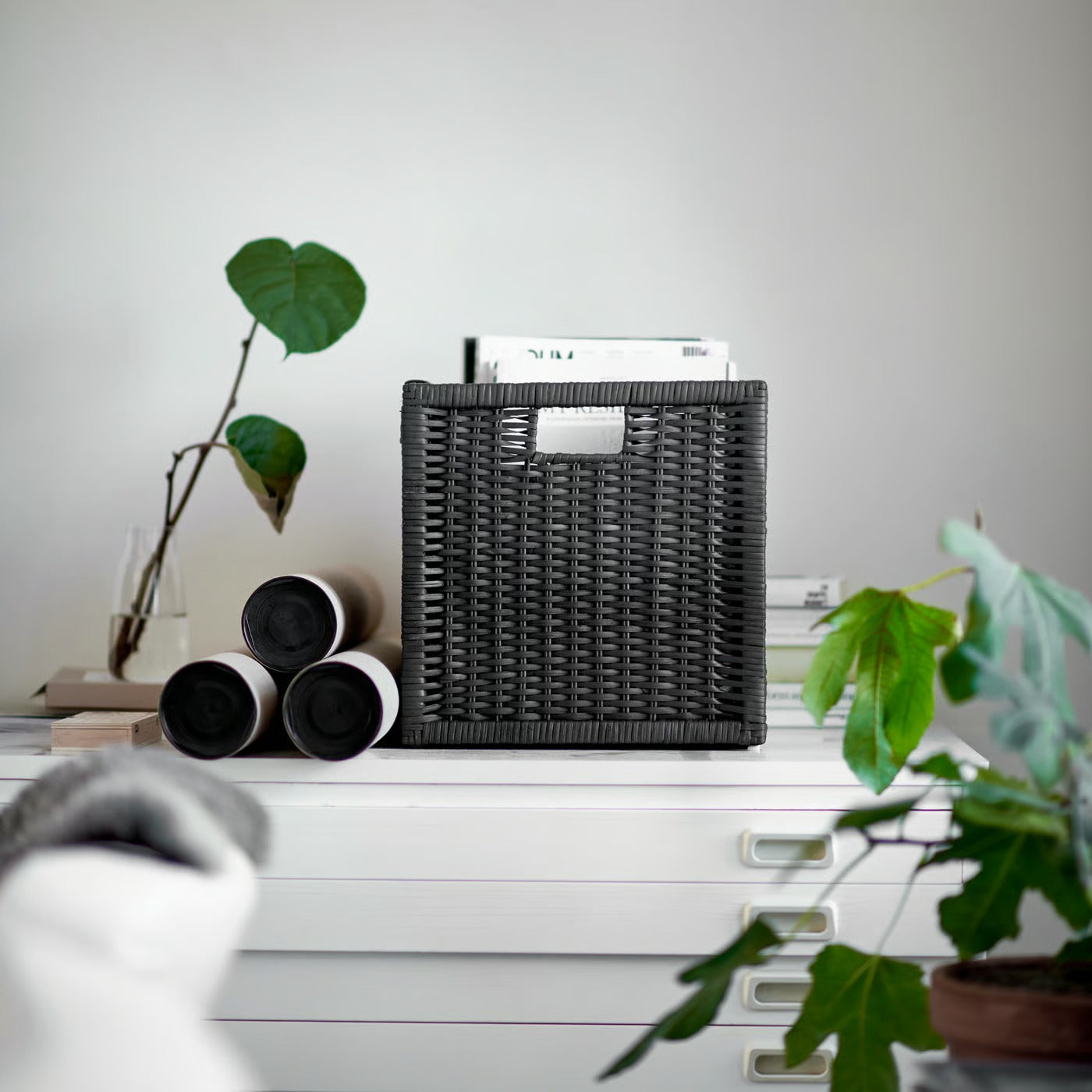 IKEA BRANÄS Basket, dark gray, 32x34x32 cm (12 ½x13 ½x12 ½ ")