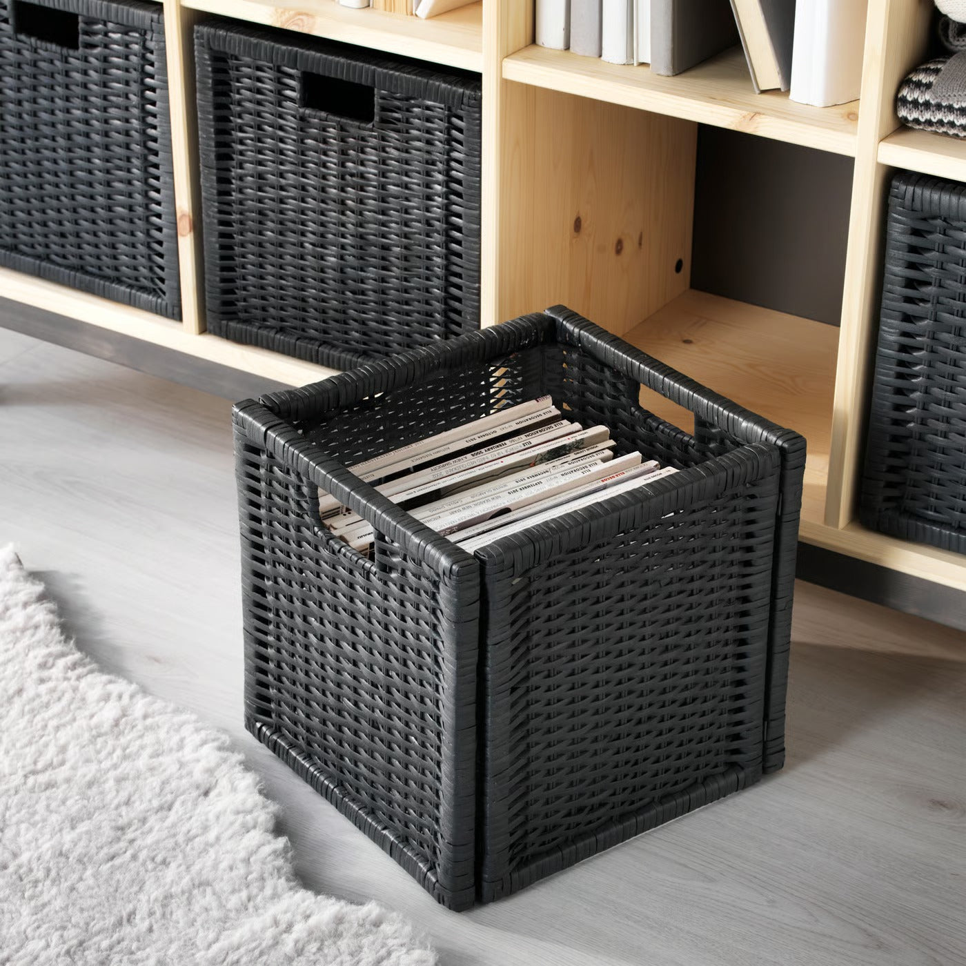IKEA BRANÄS Basket, dark gray, 32x34x32 cm (12 ½x13 ½x12 ½ ")