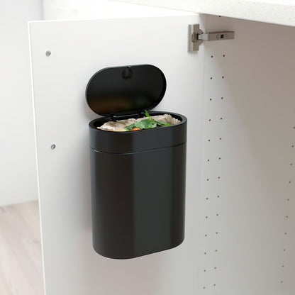 IKEA BROGRUND Touch top trash can, black, 4 l (1 gallon)