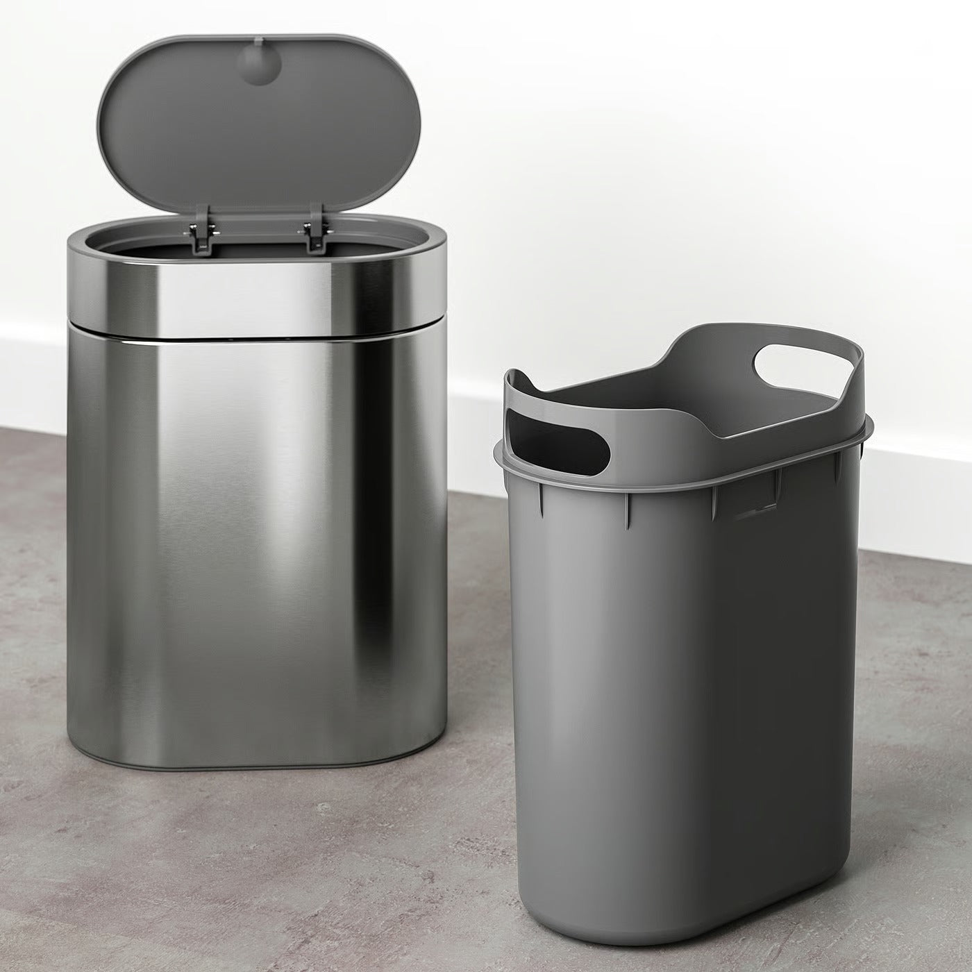 IKEA BROGRUND Touch top trash can, stainless steel, 4 l (1 gallon)
