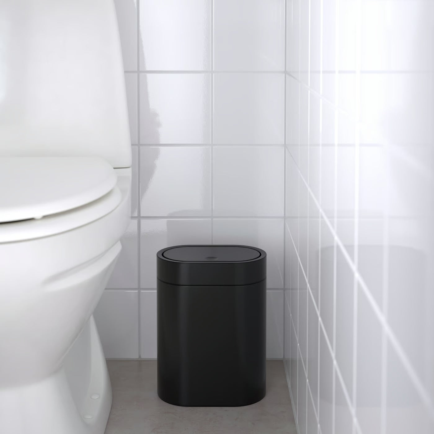 IKEA BROGRUND Touch top trash can, black, 4 l (1 gallon)