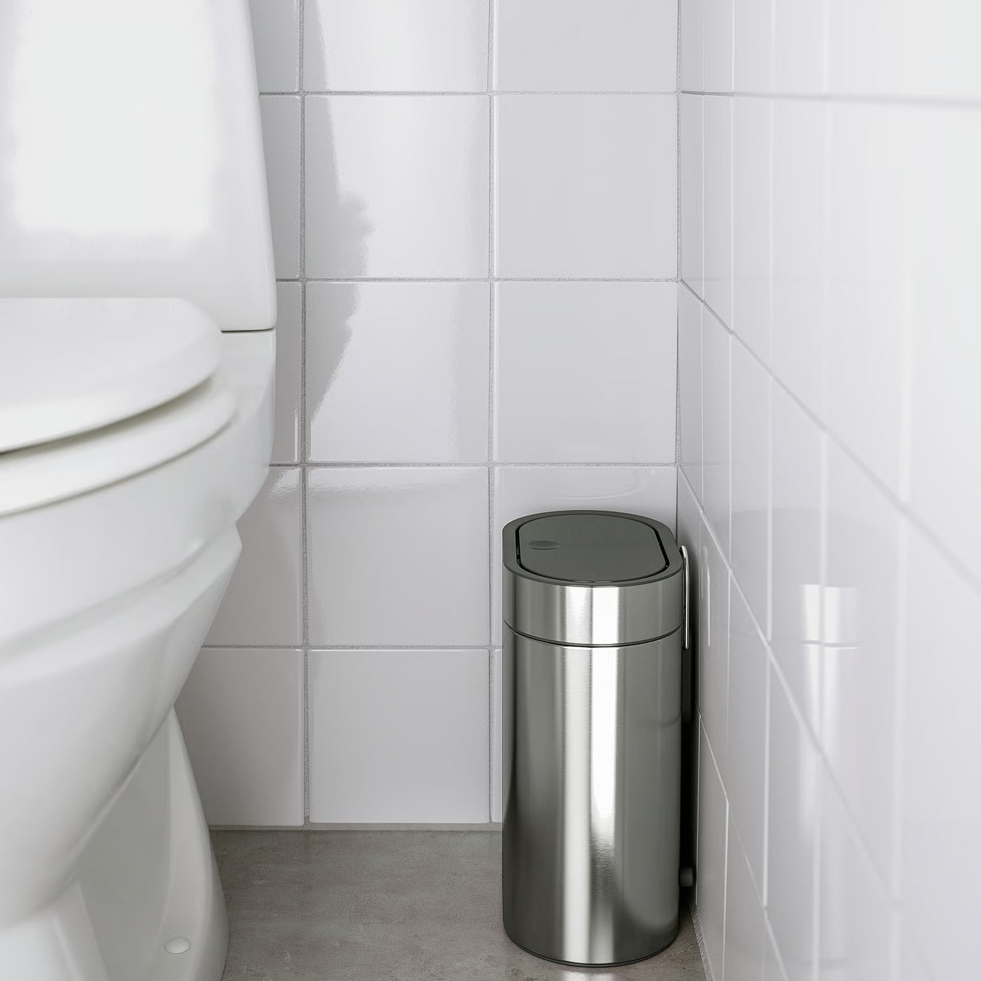 IKEA BROGRUND Touch top trash can, stainless steel, 4 l (1 gallon)