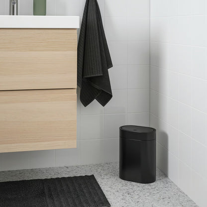 IKEA BROGRUND Touch top trash can, black, 4 l (1 gallon)