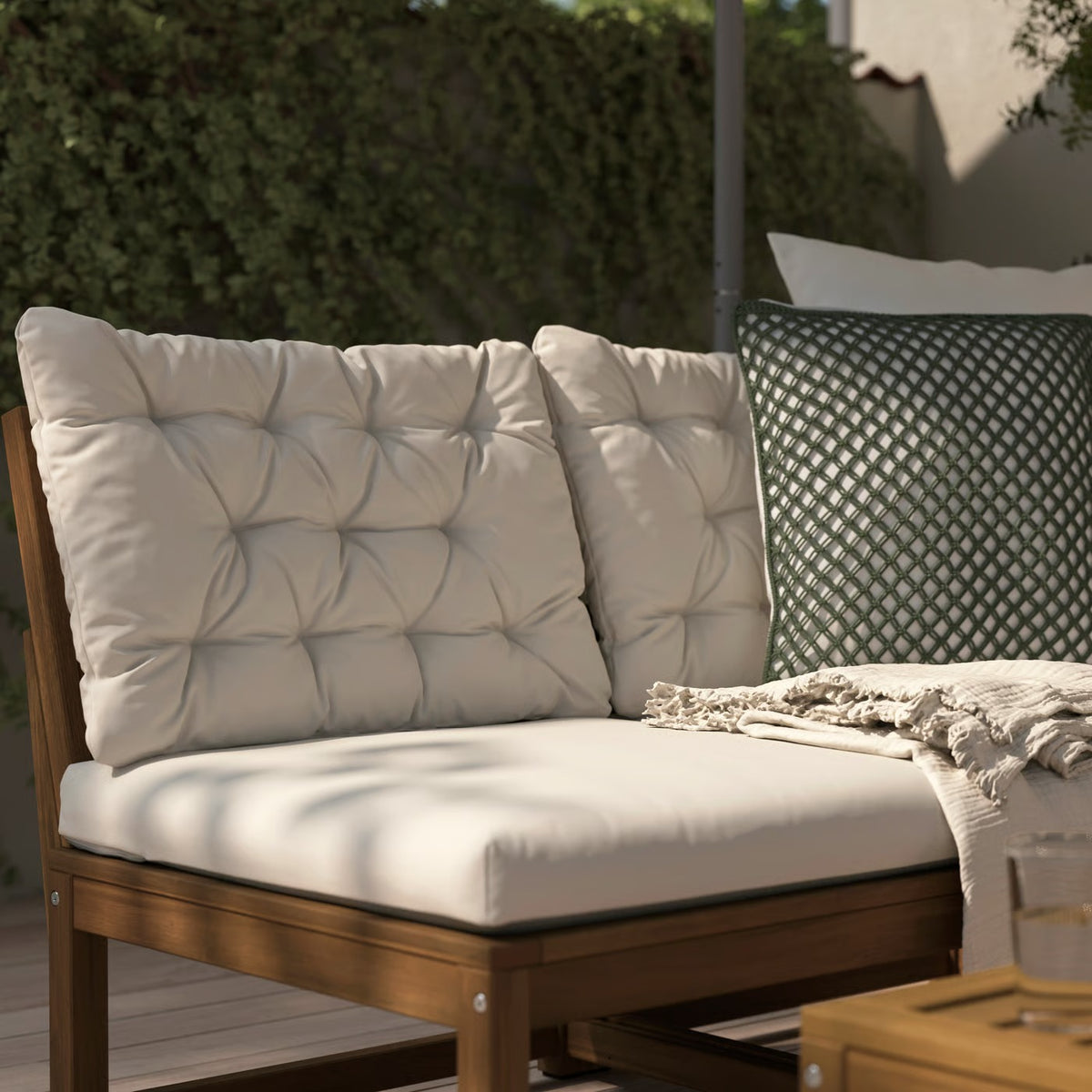 IKEA KUDDARNA Back cushion, outdoor, light gray-beige, 62x44 cm (24 3/8x17 3/8 ")