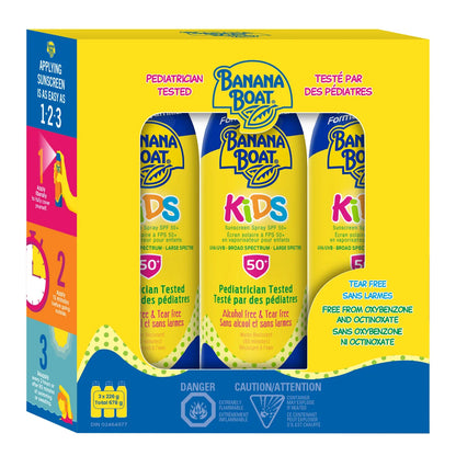 Banana Boat Kids Sunscreen Spray SPF 50, 3 x 226 g