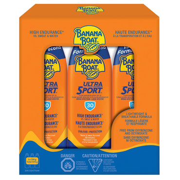 Banana Boat Ultra Sport Sunscreen Spray SPF 30, 3 x 226 g