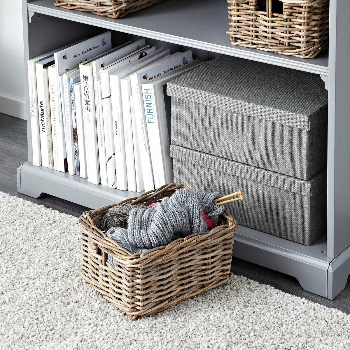 (2 Pack) IKEA BYHOLMA Basket, gray, 25x29x15 cm (9 ¾x11 ½x6 ")
