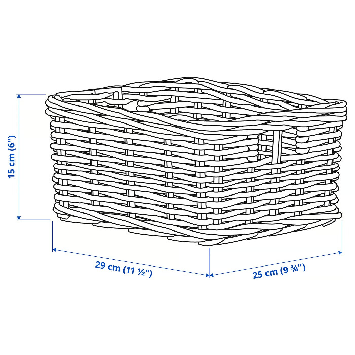 (2 Pack) IKEA BYHOLMA Basket, gray, 25x29x15 cm (9 ¾x11 ½x6 ")
