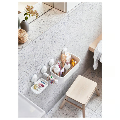 (2 PACK) IKEA TISKEN Basket with suction cup, white