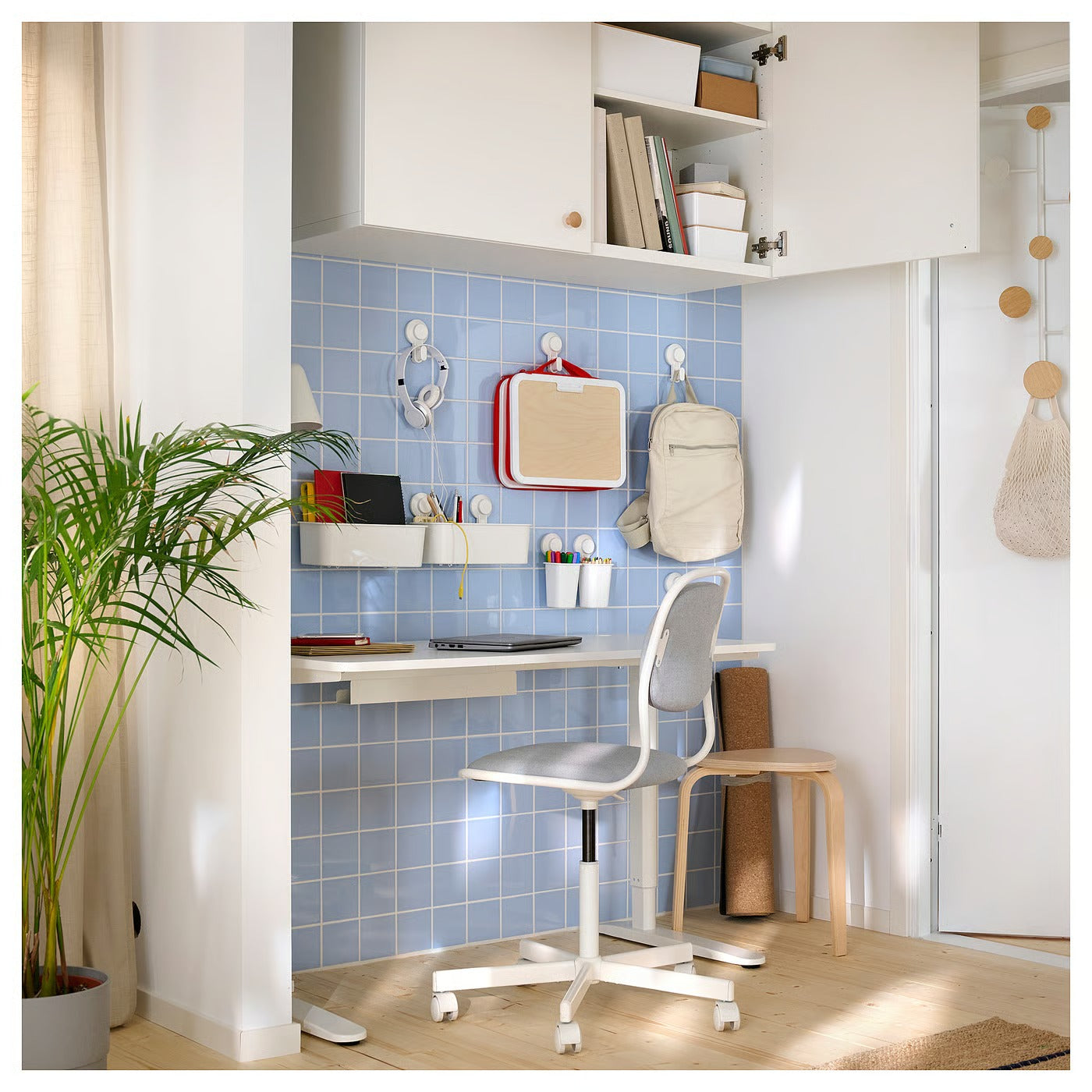 (2 PACK) IKEA TISKEN Basket with suction cup, white