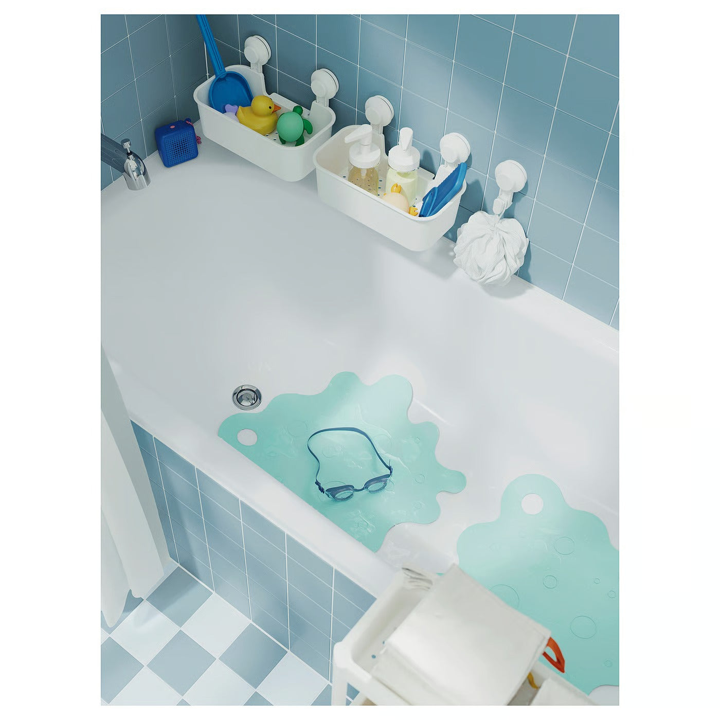 (2 PACK) IKEA TISKEN Basket with suction cup, white