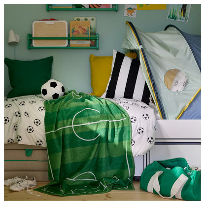 IKEA SPORTSLIG Bath sheet, green/football pitch, 100x150 cm (39x59 ")