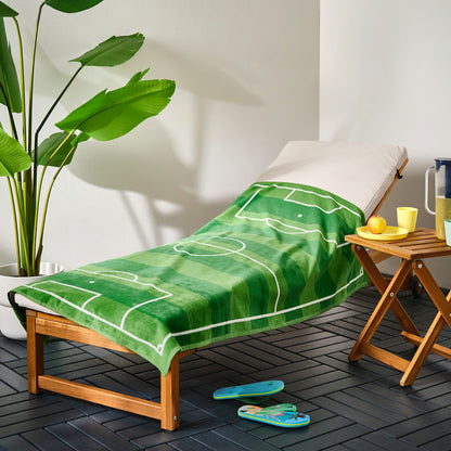 IKEA SPORTSLIG Bath sheet, green/football pitch, 100x150 cm (39x59 ")