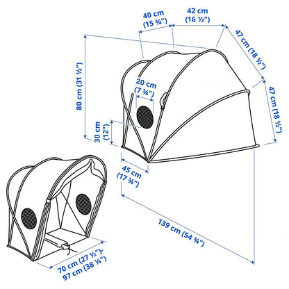 IKEA ELDFLUGA Bed tent, blue/green, 70/97