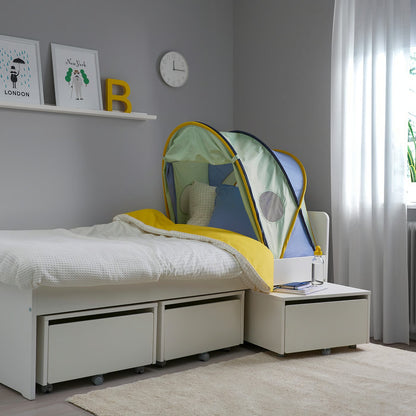 IKEA ELDFLUGA Bed tent, blue/green, 70/97