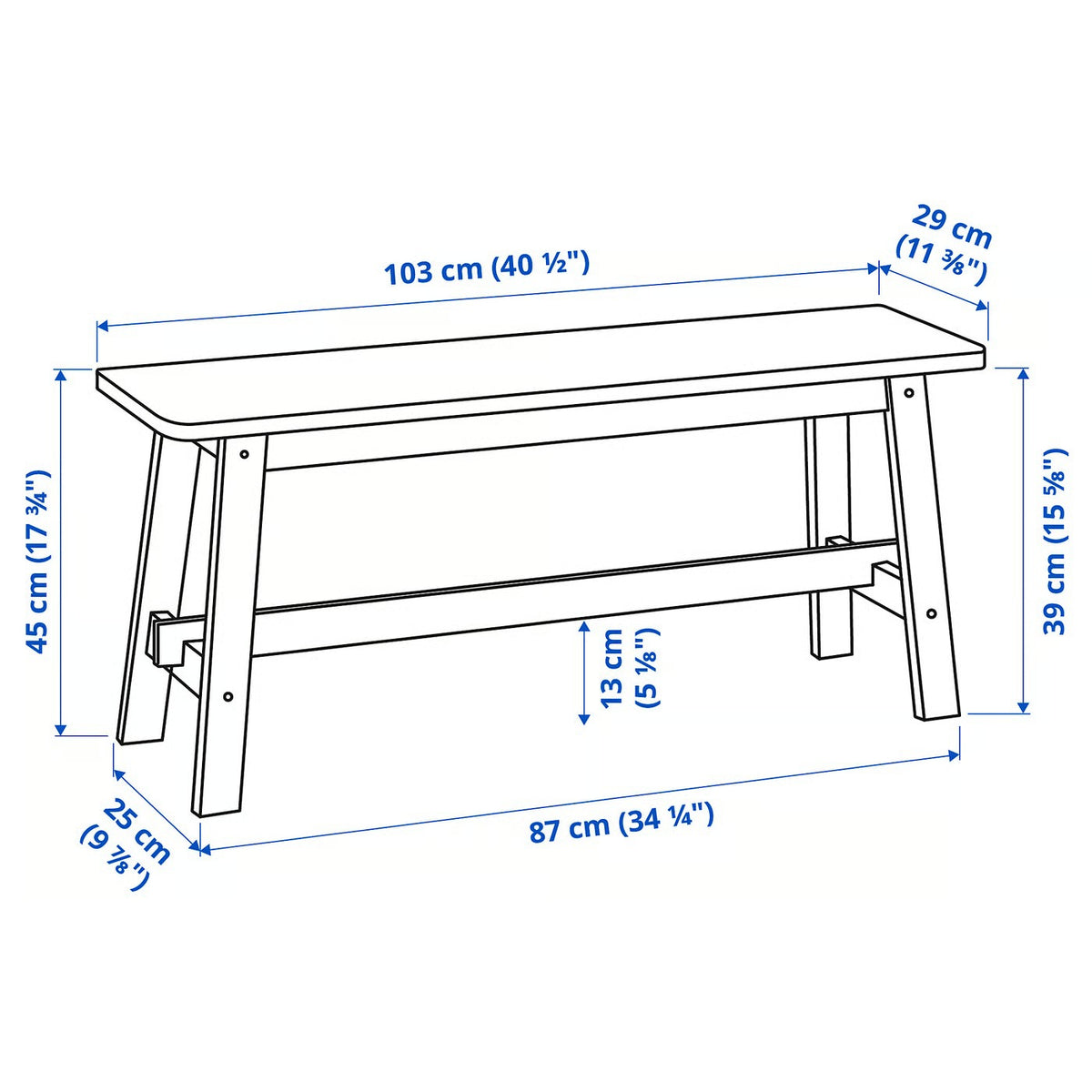 IKEA NORRÅKER Bench, birch, 103 cm (40 1/2 ")