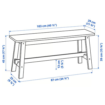 IKEA NORRÅKER Bench, birch, 103 cm (40 1/2 ")