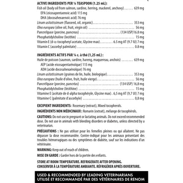 BiologicVET BioFATS Omega 3-6-9 Fatty Acid Food Supplement for Dogs and Cats, 946 ml