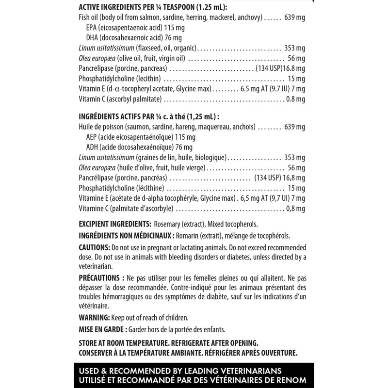 Complément alimentaire BiologicVET BioFATS aux acides gras oméga 3-6-9 pour chiens et chats, 946 ml 