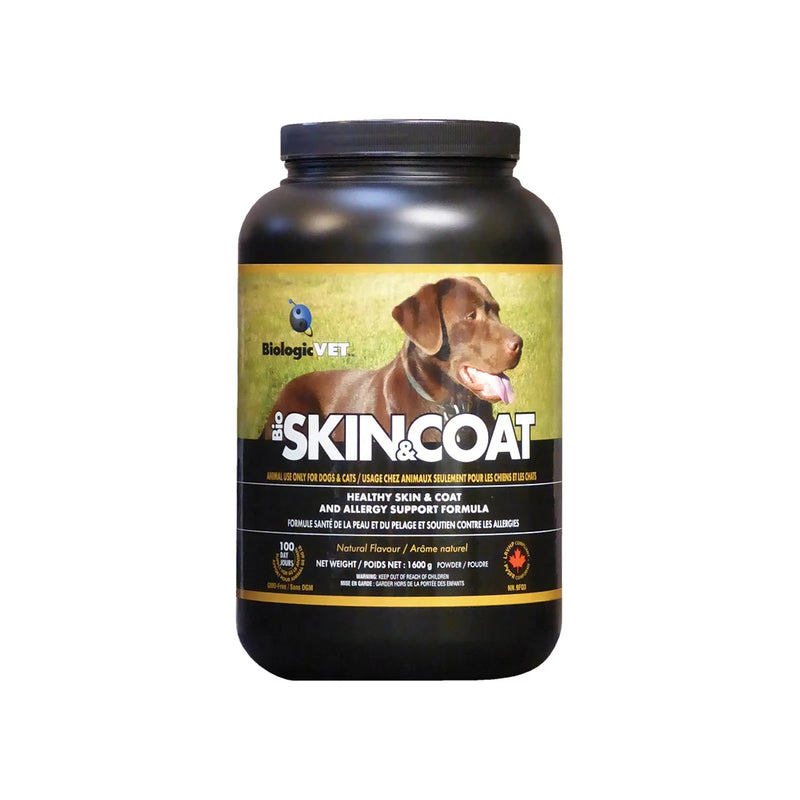 BiologicVET BioSKIN&amp;COAT Formule pour une peau, un pelage et des allergies sains pour chiens et chats, 1 600 g 