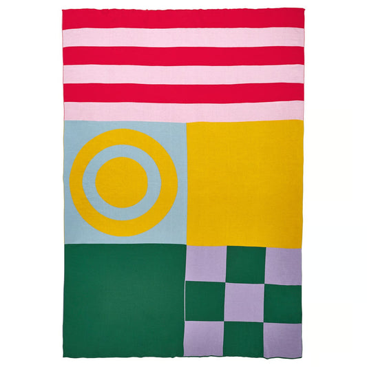 IKEA GREJSIMOJS Blanket, patterned/multicolor, 130x170 cm (51 1/8x66 7/8 ")